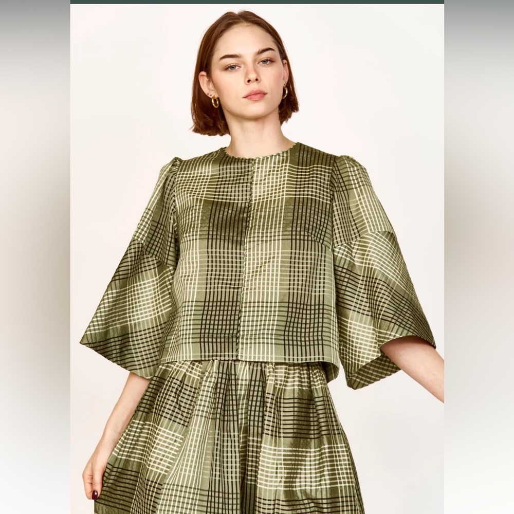 MIRTH Provence top plaid